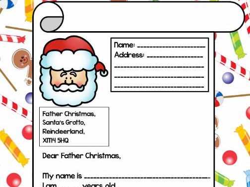 father christmas reply letter template