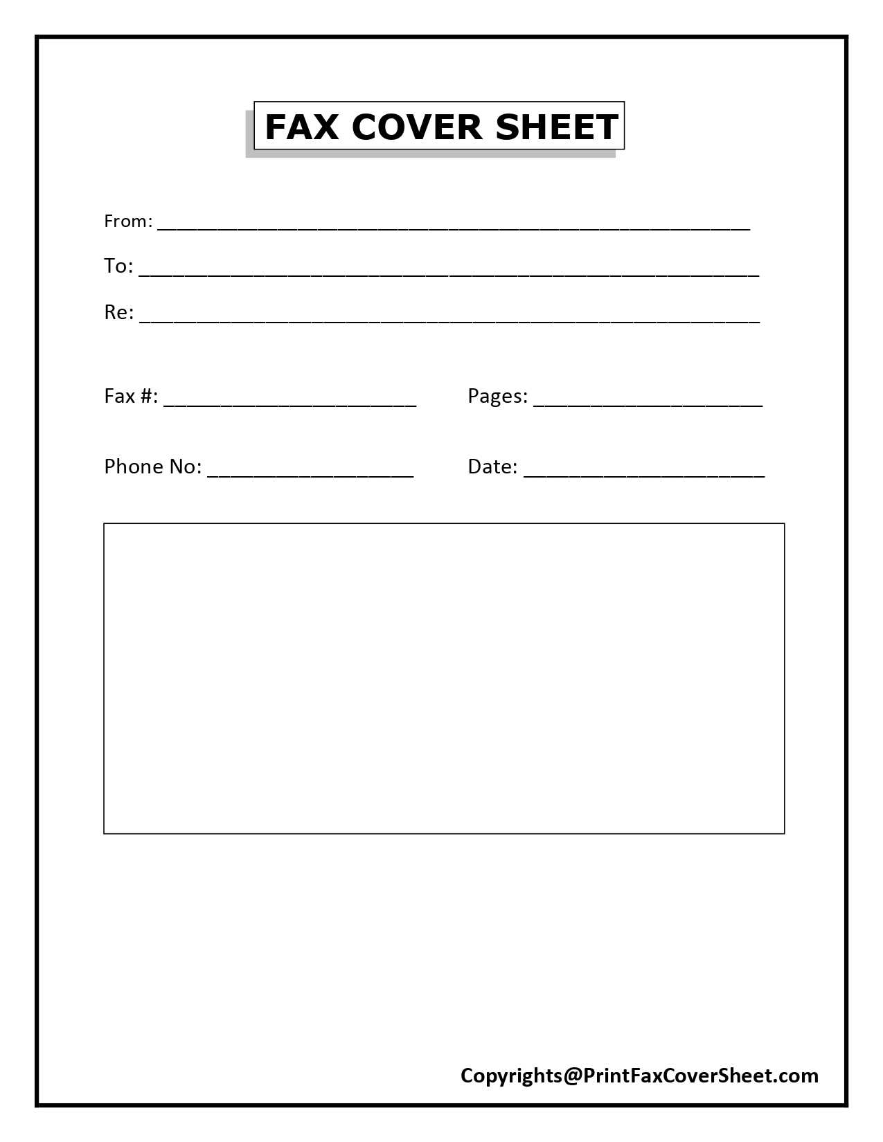 fax sheet cover letter template