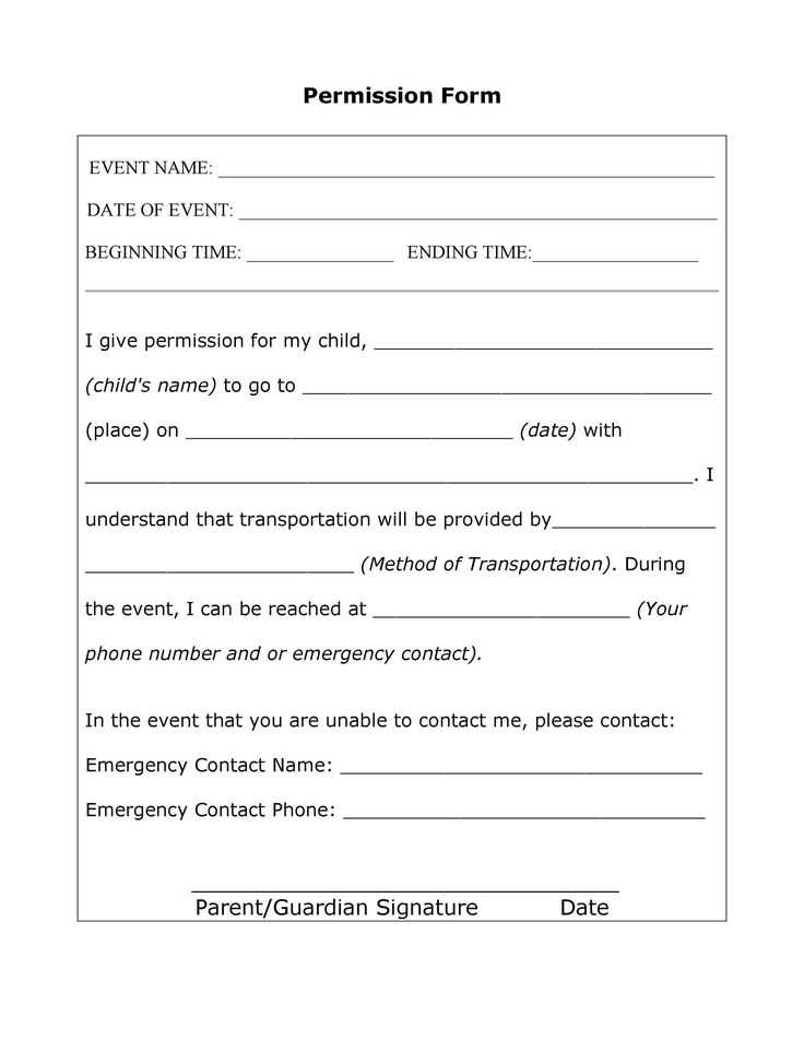 field trip permission letter template