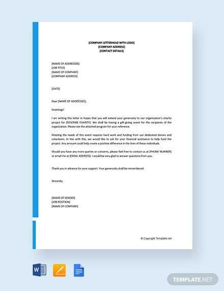 financial support letter template