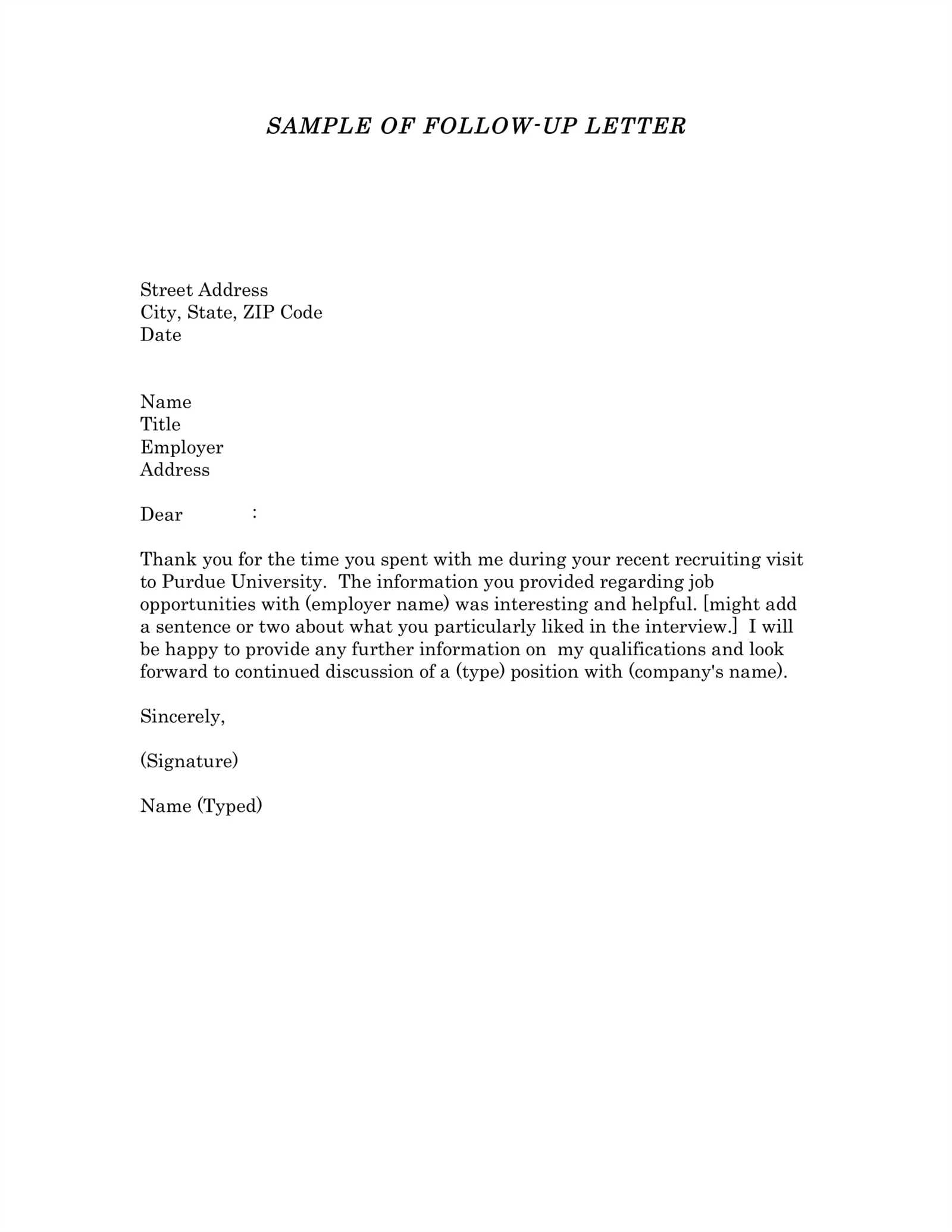 follow up sales letter template