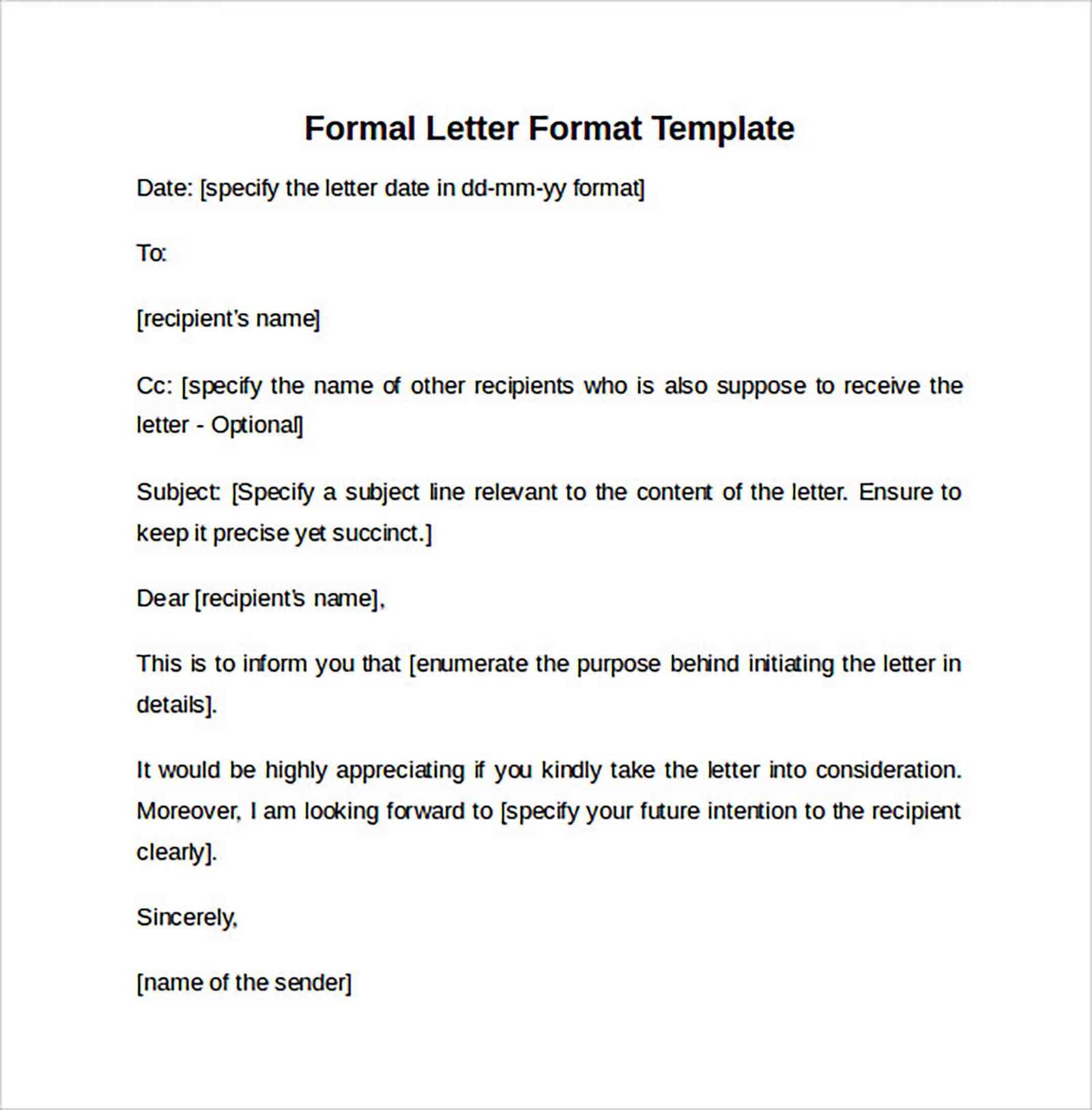 formal change of address letter template