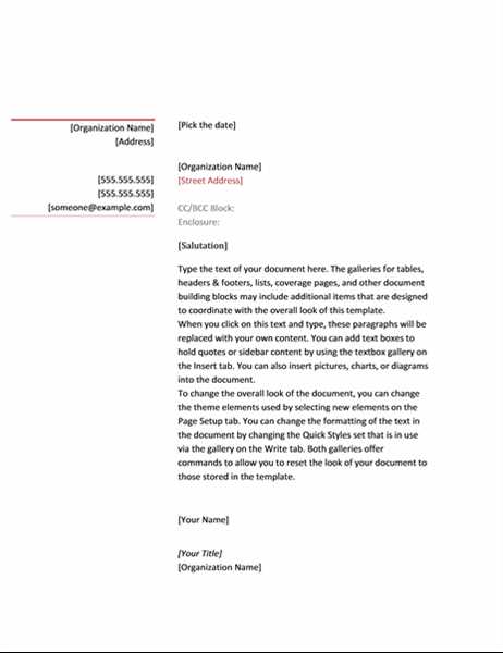 formal letter design template