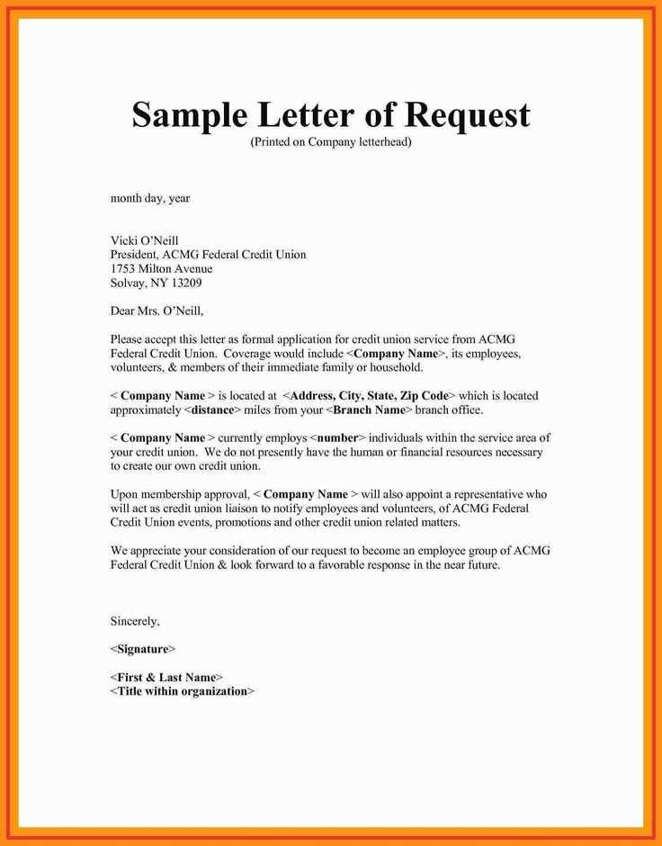 formal letter of request template