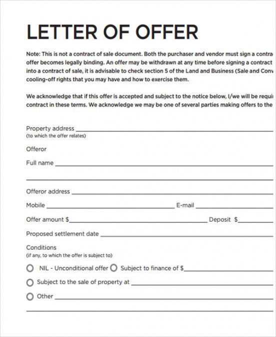 formal offer letter template