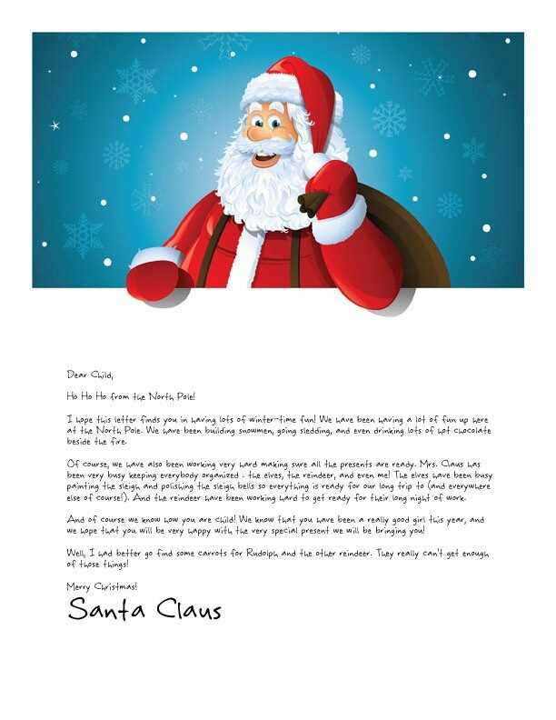 free christmas letter templates from santa