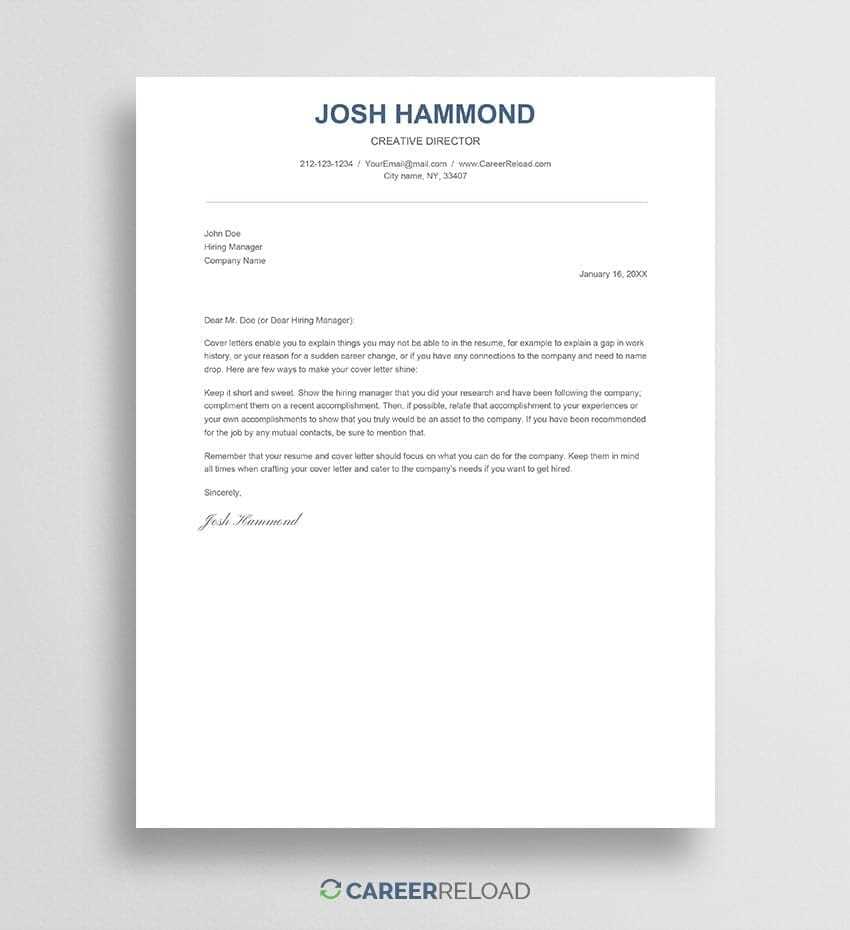 free cover letter template download google docs