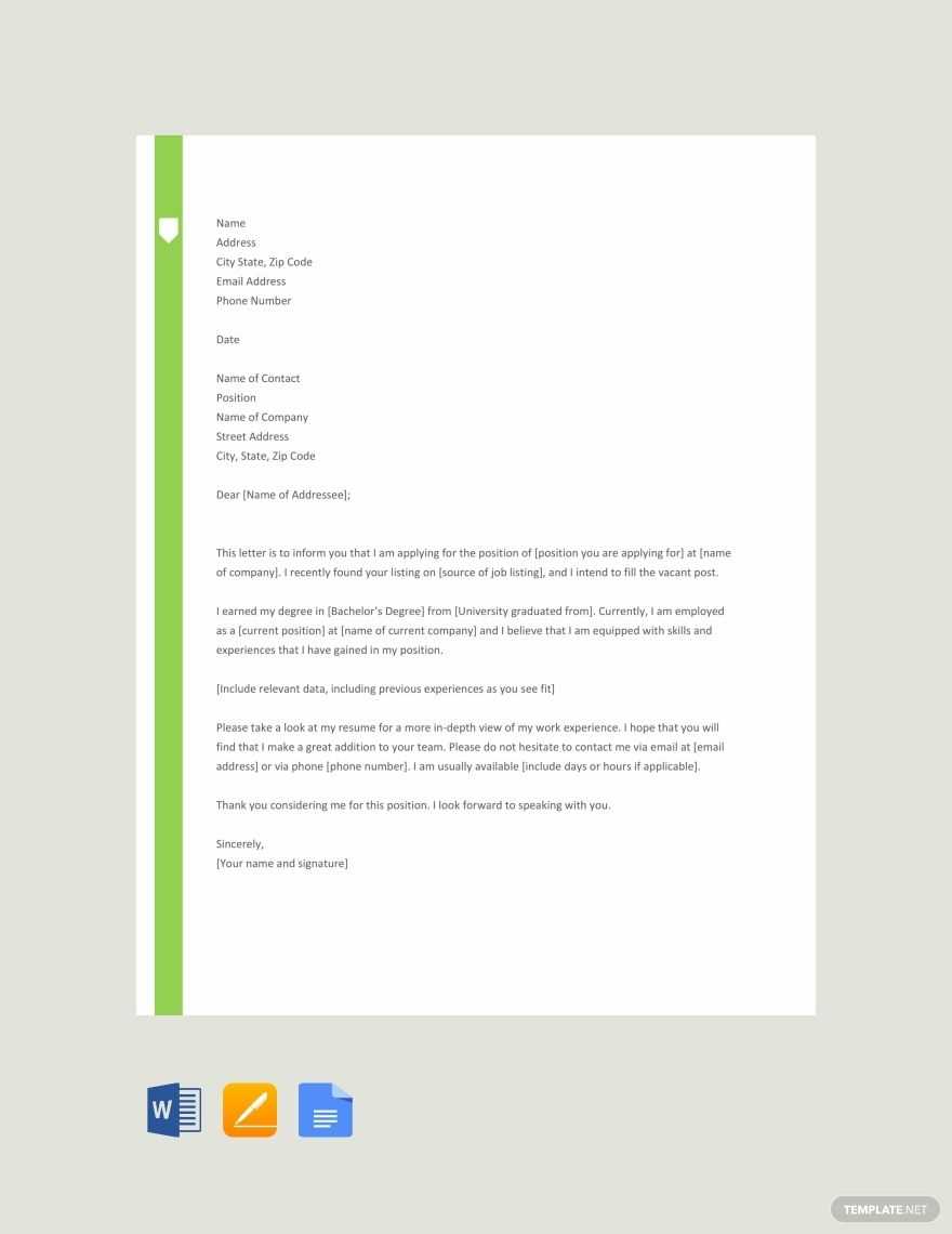 free cover letter template download google docs