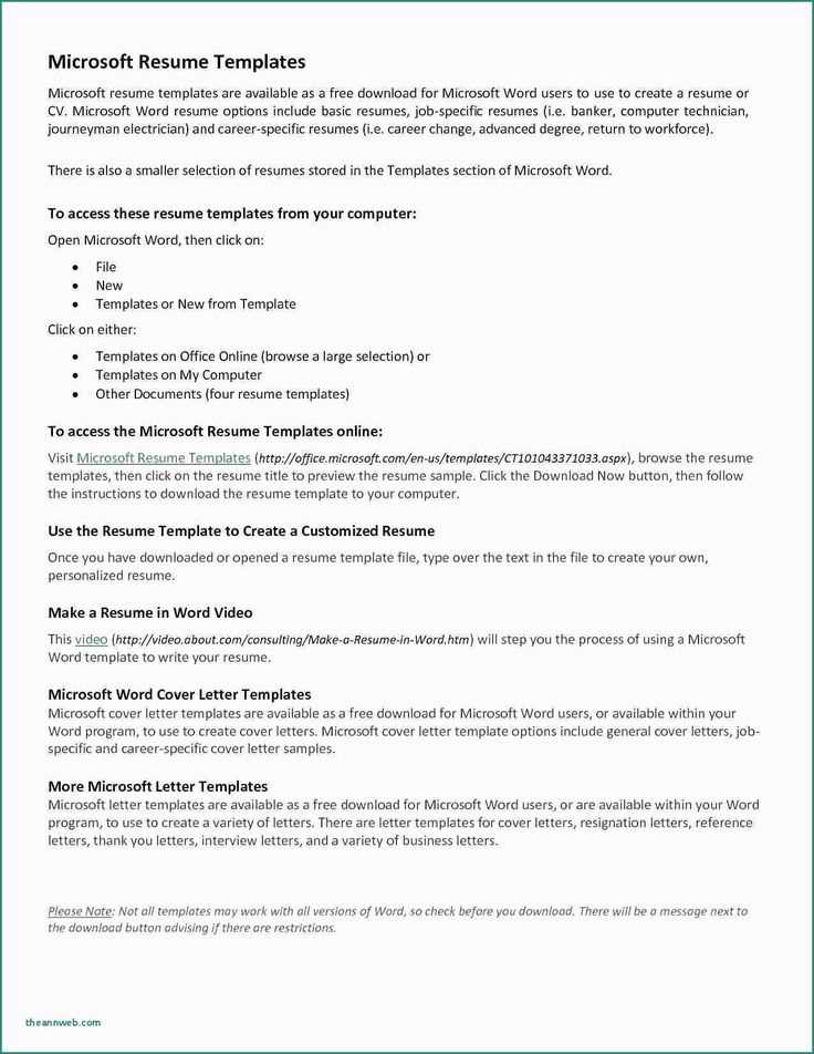 free cover letter template for resume in word