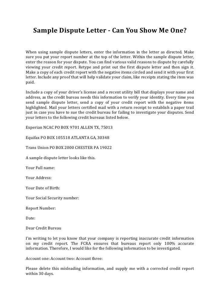 free credit repair letter templates