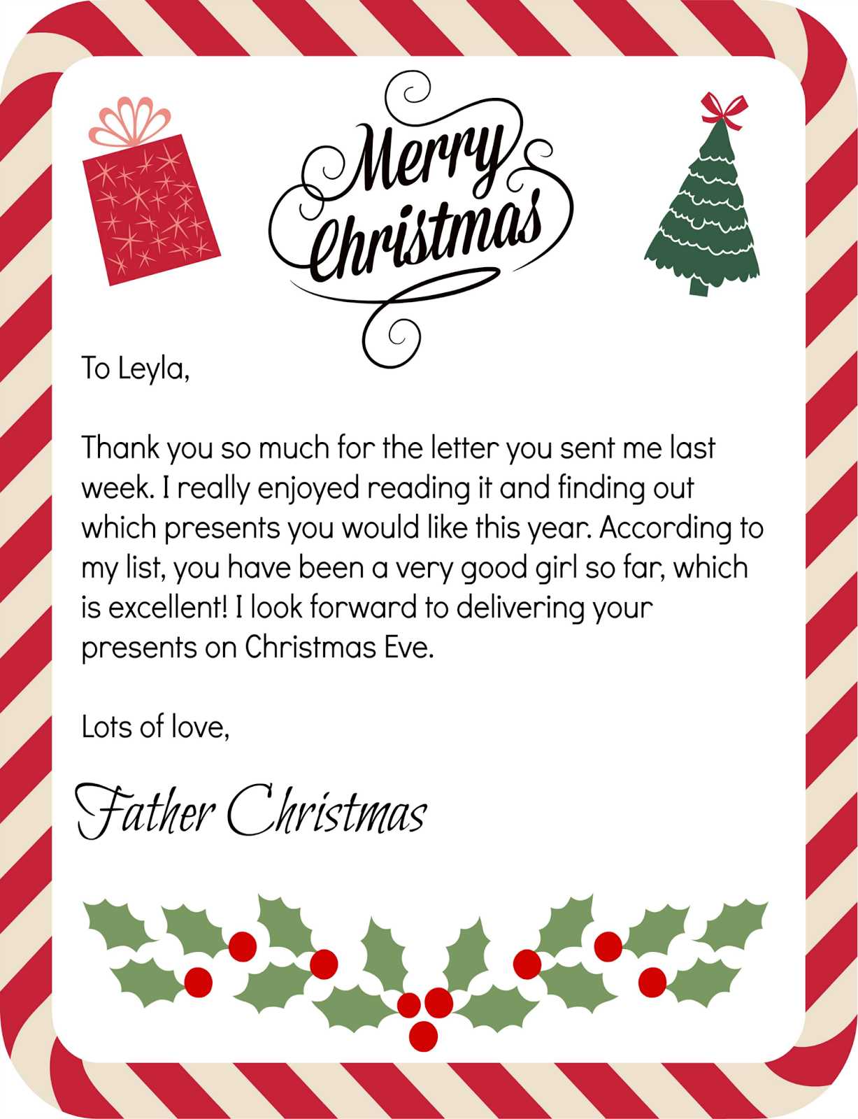 free editable christmas letter templates