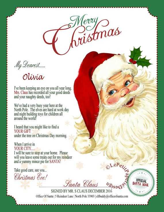 free editable letter from santa template word