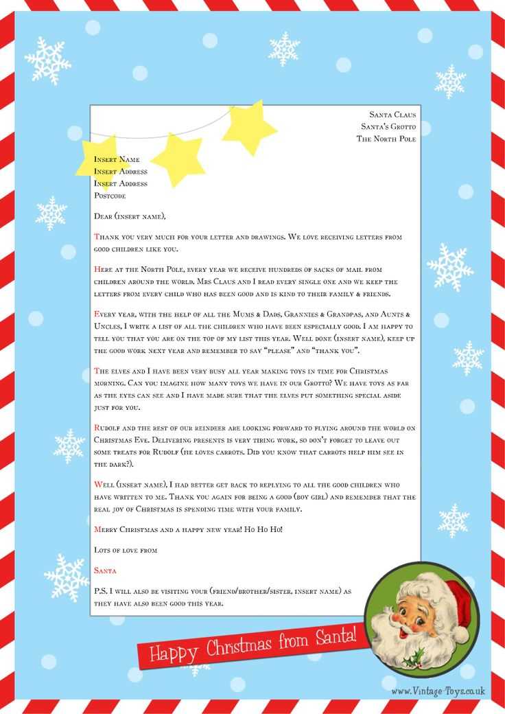 free editable letter from santa template word