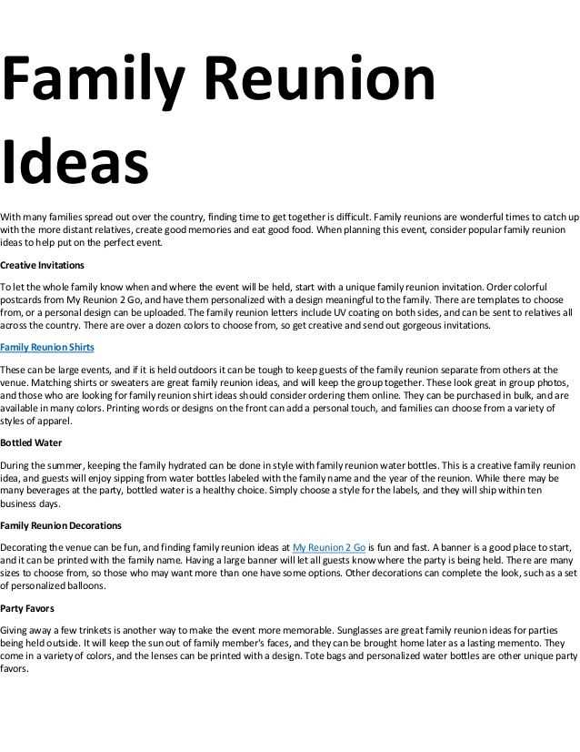 free family reunion letter templates