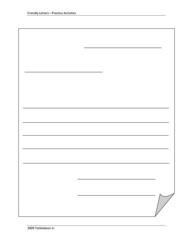 free friendly letter template printable