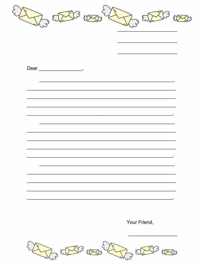 free friendly letter template printable