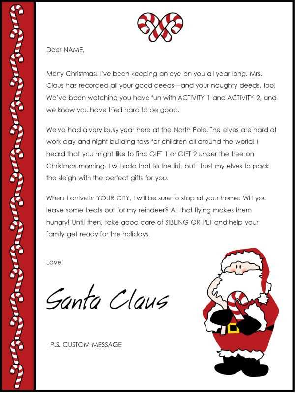 free letter from santa template