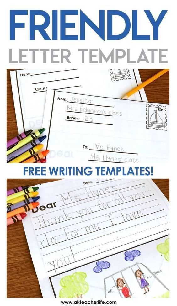 free letter writing template for kindergarten