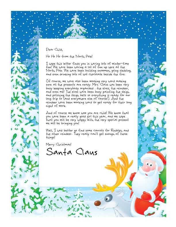 free personalized letter from santa template