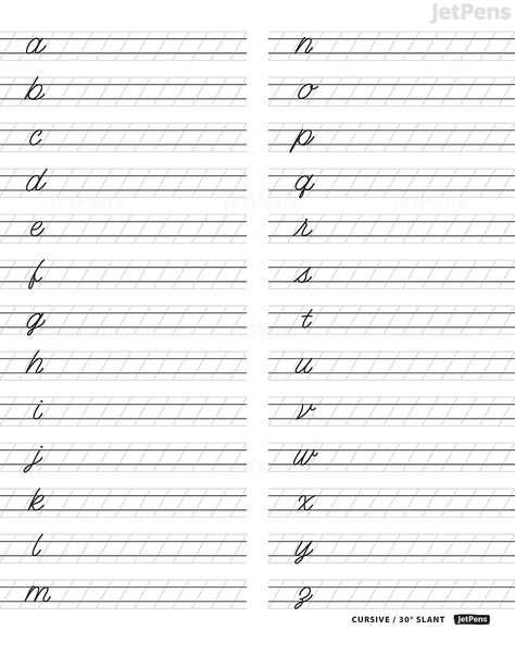 free printable cursive letter templates