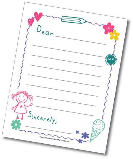 free printable letter writing templates