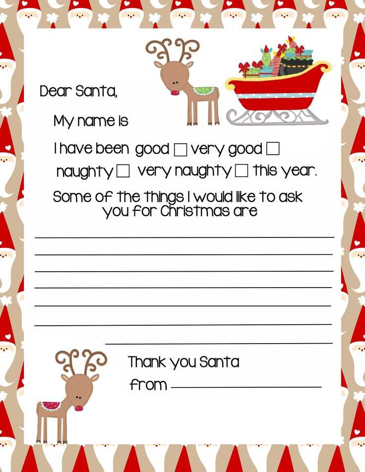 free printable santa letter to child template