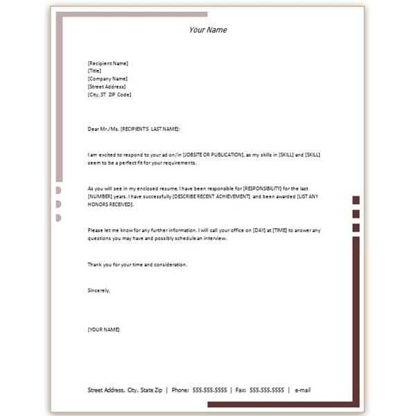 free resume cover letter template word