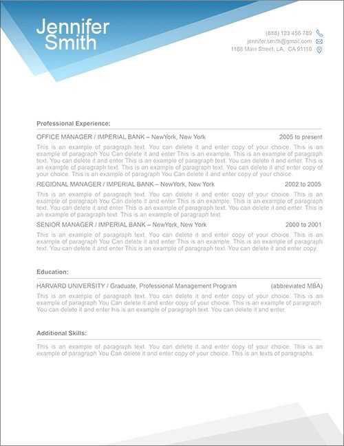 free resume cover letter template word