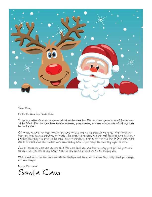 free template letter from santa