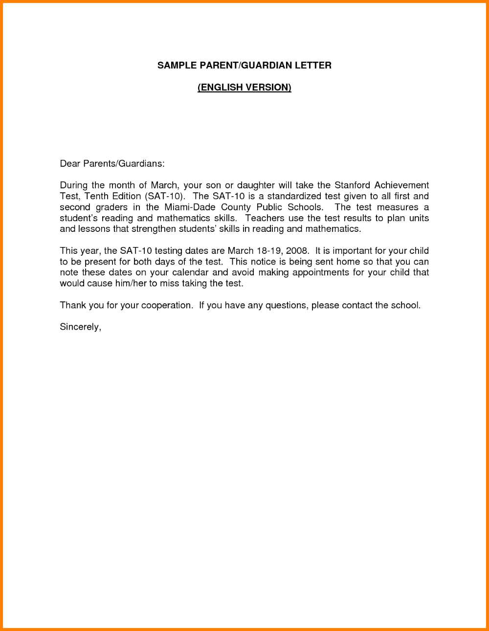 free temporary guardianship letter template