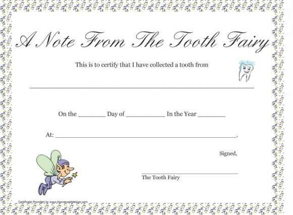 free tooth fairy letter template