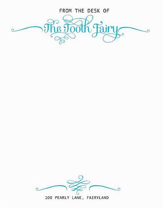 free tooth fairy letter template word