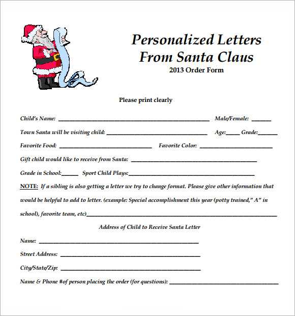 free word santa letter template