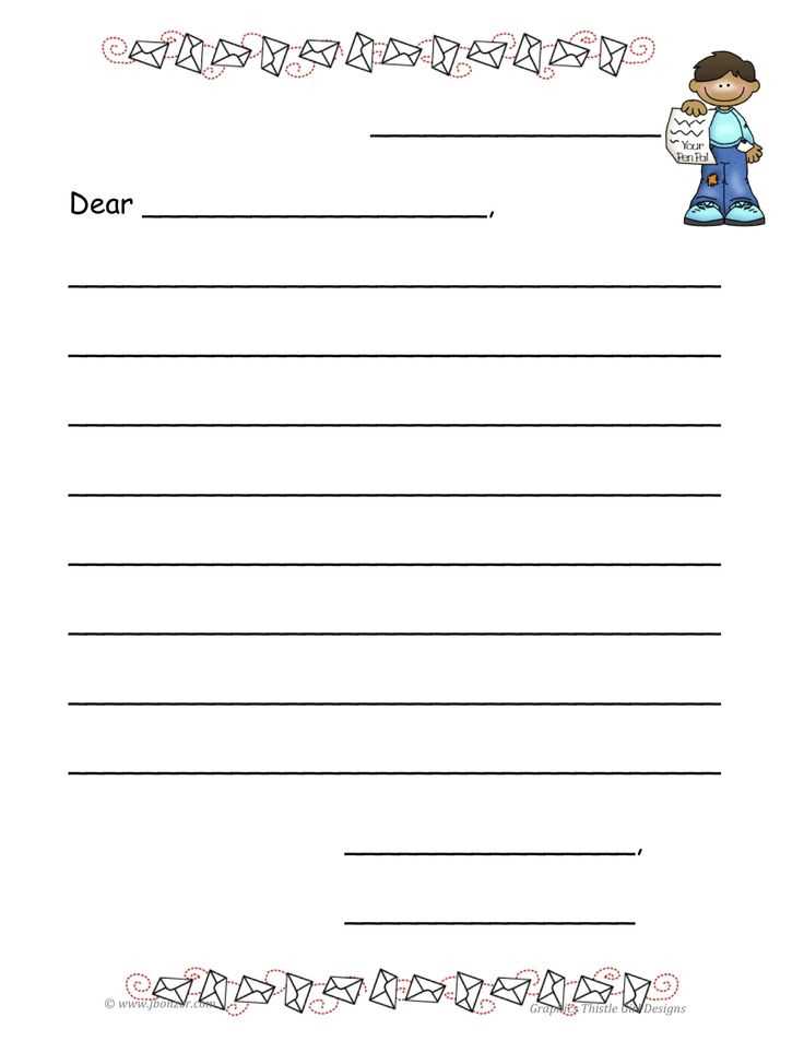 friendly letter template elementary