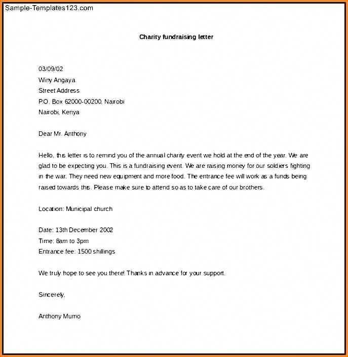 fundraiser letter template free