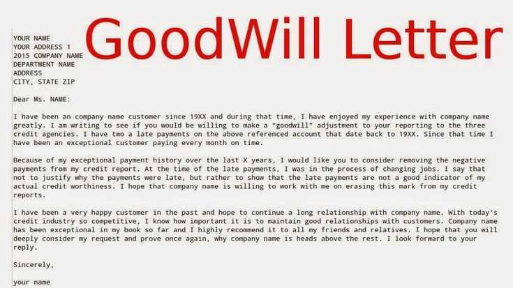 goodwill credit letter template