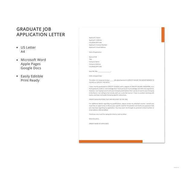 graduate cover letter template