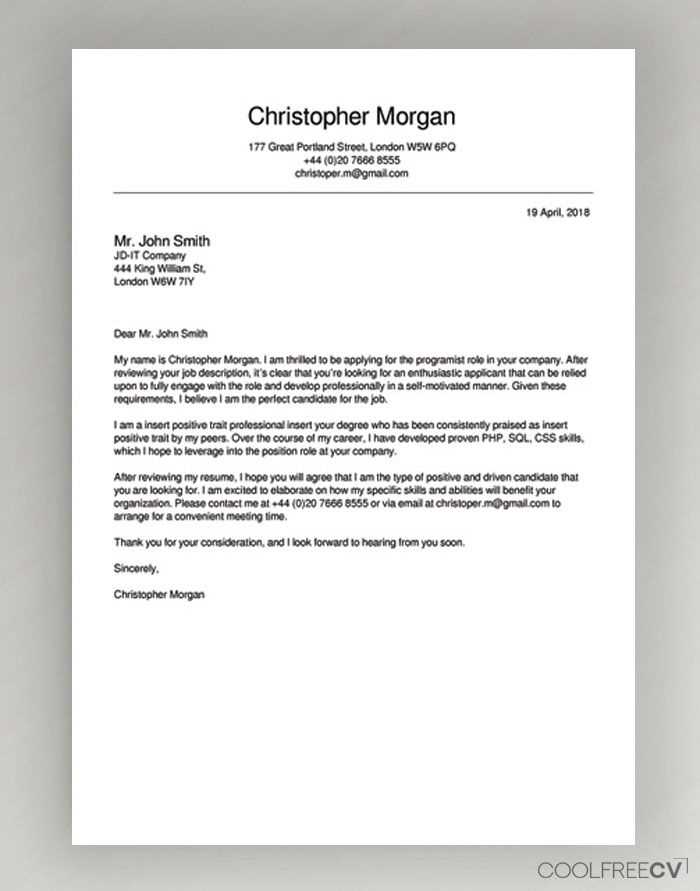 great cover letter templates free