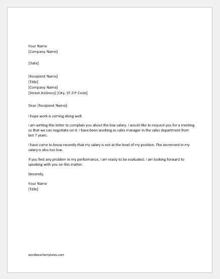 grievance letter template word