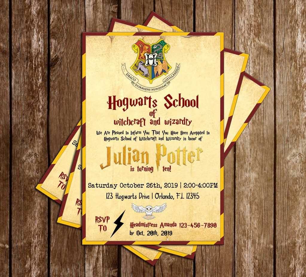 harry potter acceptance letter birthday invitation template