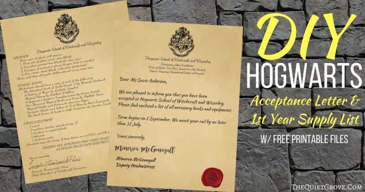 harry potter acceptance letter template printable