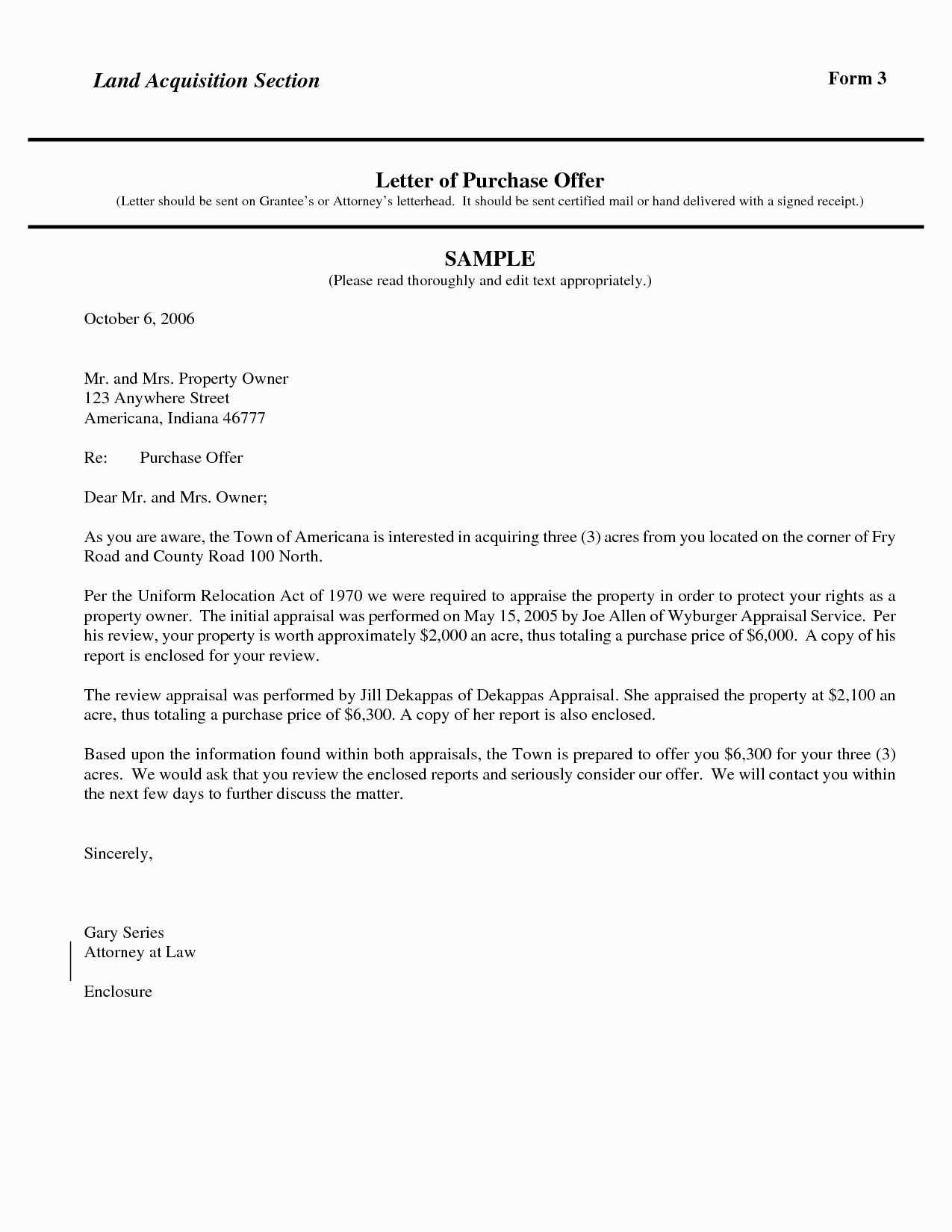 home purchase offer letter template