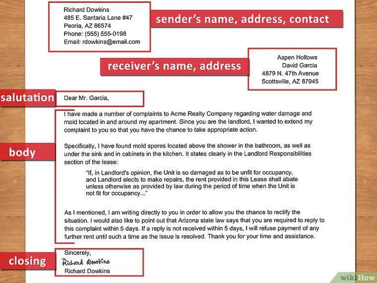 how to write a complaint letter template