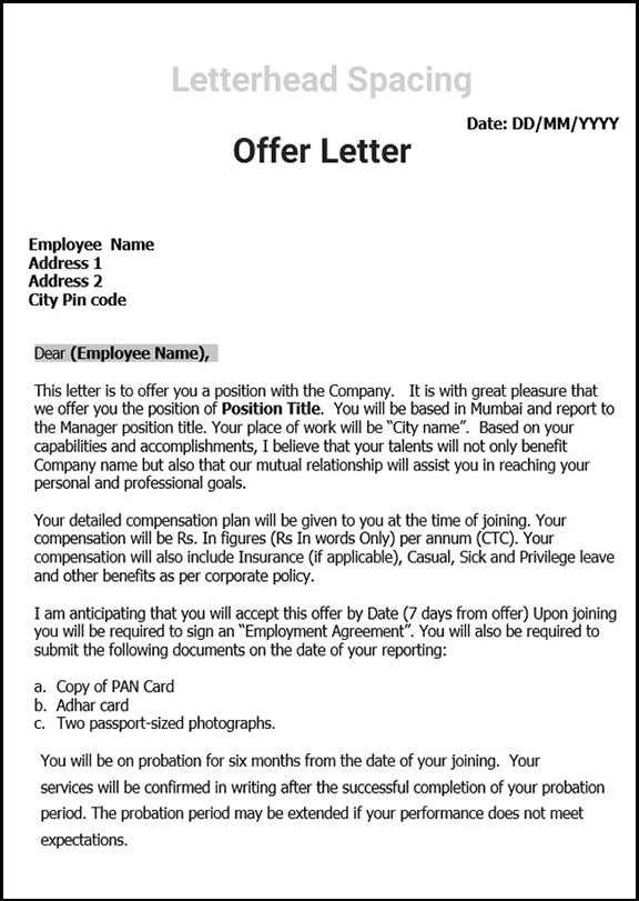 hr letter of concern template