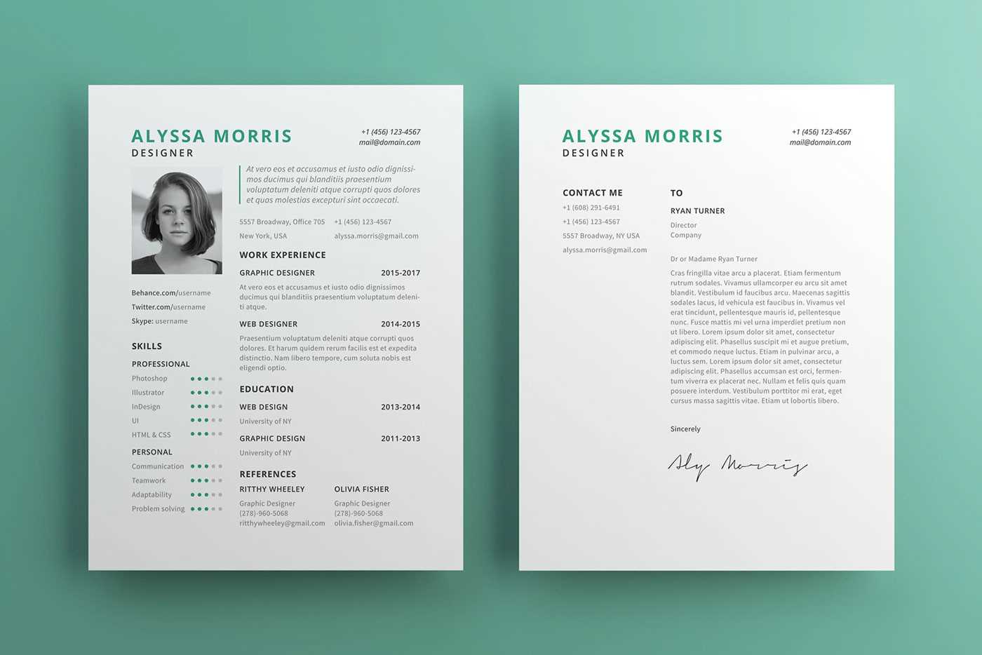 illustrator cover letter template