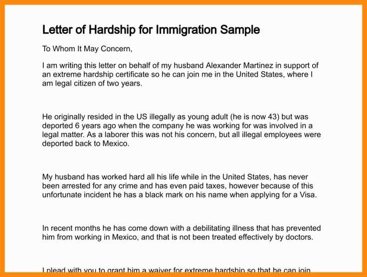 immigration character letter template