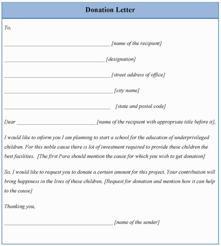 in memory of donation letter template