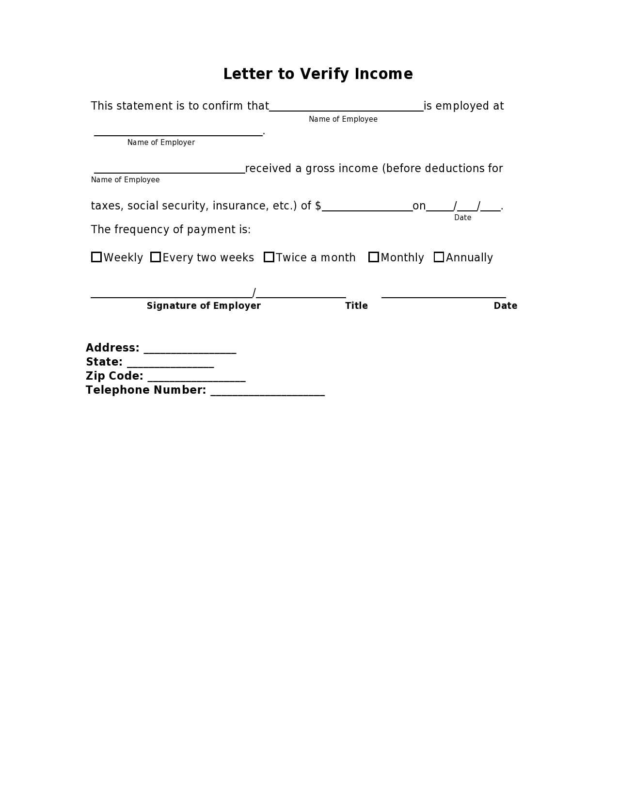 income letter from employer template