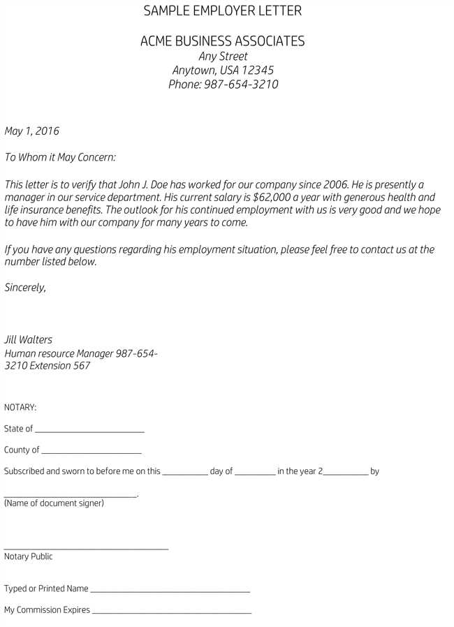 income letter from employer template