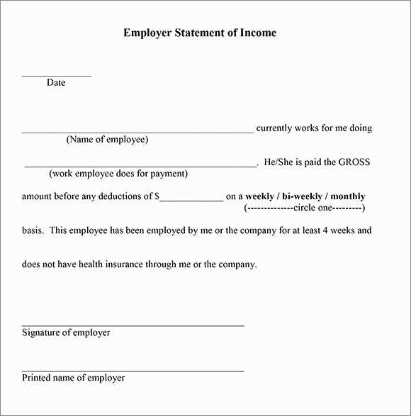 income letter from employer template